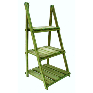 Support à plantes en bois de qualité supérieure à 3 niveaux, blanc, pour intérieur, étagère à plantes et pots de fleurs à plusieurs niveaux, pour maison, jardin, balcon - Product Image 3