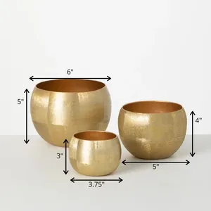 Handmade Decorative Metal Bowl with Matte <b>Black</b> Powder Coated Designer Finished Polished Gold Finish 3 Sizes for Home Accent - Product Image 1