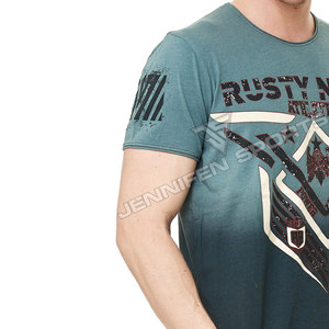 T-shirt pour homme, style streetwear estival, coton/polyester, col rond, manches courtes, coupe classique, décontracté, logo imprimé personnalisé, séchage rapide - Product Image 5