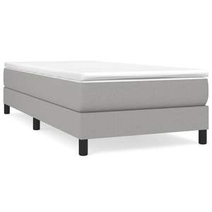 Struttura letto in tessuto grigio chiaro, design elegante e moderno - Product Image 2
