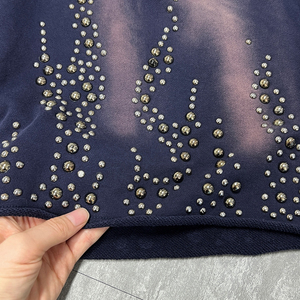 Pantalones Cortos de Verano de Algodón 100% French Terry Lavado con Bordes Crudos, Cintura Elástica, Patrón Desgastado, Estilo Urbano, de Lujo y Personalizados - Product Image 3