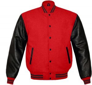 ผู้ผลิตแจ็คเก็ต Letterman สีชมพูสดแบบ OEM ODM ตัวเสื้อทำจากผ้าขนสัตว์ แขนเสื้อทำจากหนังสีดำ สไตล์วิทยาลัย - Product Image 3