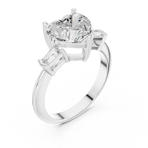 3CT Heart Cut Lab Grown Diamond Engagement Ring in 18K White Gold Custom Fine Jewelry Ring Wedding Jewelry IGI Certified Diamond - Product Image 2