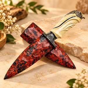 Cuchillo Athame de Obsidiana Caoba de 10 Pulgadas al por Mayor con Mango de Águila, Decoración Artesanal para Altar Rituales - Product Image 6