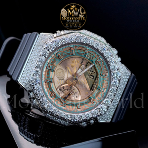 Wholesale <b>Men's</b> Luxury Stainless Steel Analog Quartz Movement Full Pave Moissanite Diamond VVS Stone Hip Hop Wrist <b>Watch</b> - Product Image 2