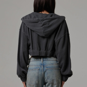 Sudadera Corta con Capucha para Mujer, Personalizable con Logotipo, Cierre Completo, Ecológica, de Algodón Suave para Invierno, a la Moda - Product Image 5