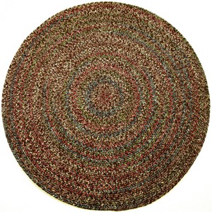 Tapis rond en jute tressé, motif abstrait, style bohème, avec envers antidérapant en caoutchouc, pour salon, tissage plat, naturel - Product Image 2