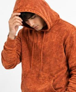 Sweat-shirt à capuche pour homme, coupe classique, couleur unie, 100% coton molletonné, teint en pièce, anti-boulochage, avec poche, décontracté, pour l'hiver - Product Image 4