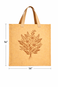Eco Friendly Jute Jhola Bag Floral Print Natural Tote Reusable Shopping Bag Custom Logo Grocery Carry Beach Tote Wedding Suit - Product Image 2