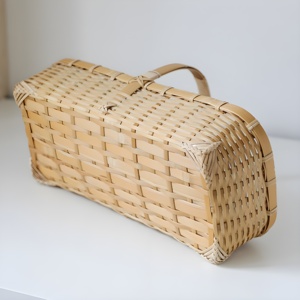 Natural Bamboo Wooden <b>Picnic</b> Basket <b>Hamper</b> Handmade Camping White Baskets for 2 Person Made in Vietnam - Product Image 3
