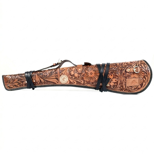 Étui de transport décoratif en cuir pour selle, équipement d'équitation western, pour équipement de cheval, avec sangle réglable - Product Image 1