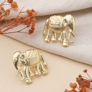 Handmade Rose Gold Plated <b>Elephant</b> Stud Earrings – Minimal Animal Studs for Women - Product Image 3