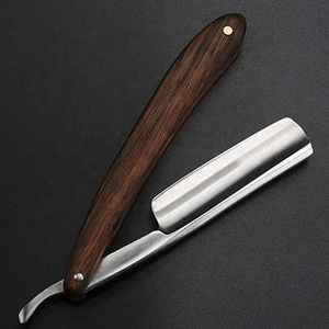 Wholesale Straight Edge Barber <b>Razor</b> German Stainless Steel Single Blade Men Face Shaving Wooden Handle Customized Tegra CE ISO - Product Image 3
