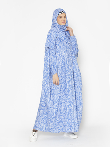 Offre Spéciale : Ensemble Abaya Traditionnel Musulman 3 Pièces à Imprimé Floral et Appliqués – Vente en Gros de Jalabiyas Légères - Product Image 1