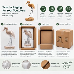 Escultura de Pájaro de Madera Hecha a Mano, Diseño Minimalista, Decoración de Mesa para el Hogar, Adorno para Sala de Estar - Product Image 4