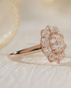 Bague de mariage large et luxueuse avec diamant de laboratoire, bijoux de mariée élégants en cristal, bracelet en or 10K/14K/18K - Product Image 3