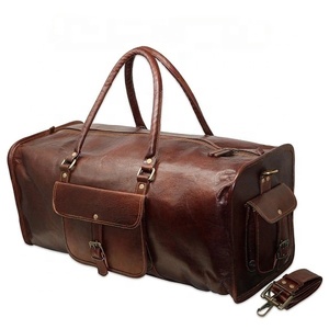 Export Quality <b>Leather</b> Vintage <b>Duffle</b> <b>Bag</b> Brown Travel Luggage Duffel Gym Handmade Vintage Genuine <b>Bags</b> Goat <b>Leather</b> <b>Bag</b> - Product Image 1