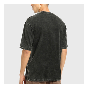 Camisetas de Alta Calidad para Hombre, Tallas Grandes, Lavado Ácido, Coloridas, Ecológicas, de Jersey Grueso, Desgastadas, con Logotipo Frontal - Product Image 3
