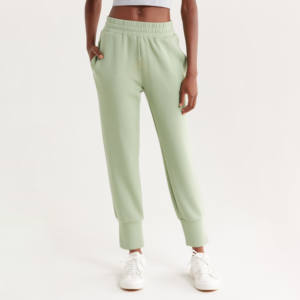 Pantalones Deportivos de Pierna Ancha para Mujer, Color Sólido, con Cordón Ajustable, Corte Regular, 100% Algodón Orgánico, para Invierno, con Estampado - Product Image 2