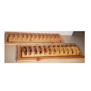 Premium Taco Holder Stand 4 Pack Wood Taco Rack <b>Tray</b> Hard Soft Shell Tortilla Stand Commercial Restaurant Wood Taco Holder - Product Image 6