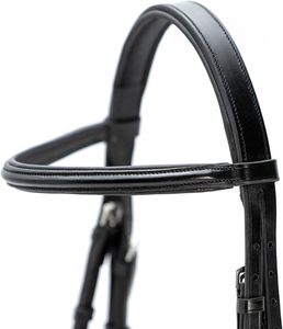 Brida de Cuero Marrón Premium para Caballo con Ribete Blanco, Diseño Moderno de Narquera Curva, Fabricación India, Precios al por Mayor Garantizados - Product Image 5