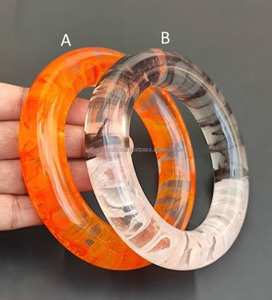 Elegant High Gloss Resin Bangle <b>Bracelets</b> Contemporary Fashion Link Accessories Handmade Multicolor Swirl <b>Boho</b> Jewelry Wholesale - Product Image 4