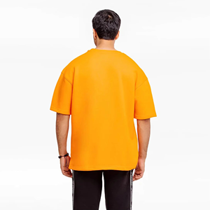 T-shirt vintage noir en maille surdimensionné avec imprimé blanc, respirant, streetwear, t-shirt de sport pour homme - Product Image 2