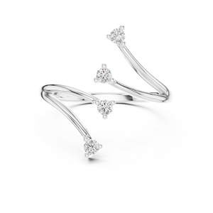 Ensemble de bagues minimalistes en diamants de laboratoire taillés, or blanc 18 carats plaqué rhodium, pour fiançailles, cadeau de la Saint-Valentin, événement glamour, usage quotidien, femme - Product Image 4