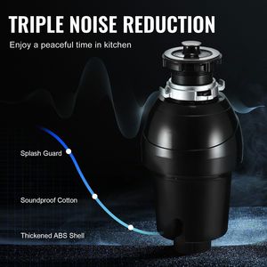 1HP Continuous Feed Food Waste Disposer EZ Connect System for Sound Reduction Metal Garbage Disposal with <b>UK</b> <b>Plug</b> - Product Image 4