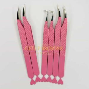 Pince à épiler professionnelle Curve90 pour extensions de cils, antidérapante, en acier inoxydable, pour volume, avec logo personnalisé, couleur anti-magnétique - Product Image 4