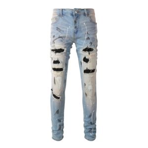 Nuevos Jeans de Mezclilla Blancos a la Moda para Hombre, Corte Recto, Cintura Media, Ajustados, Elásticos, a Precios Muy Bajos - Product Image 1