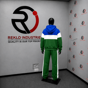 Green Blue Hoodie Tracksuit Blocking Tracksuit Hooded <b>Sweatshirt</b> And Pants Set Green Blue <b>White</b> Full Sleeve Casual Autumn Wear - Product Image 4