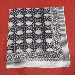 Handcrafted Chanderi Cotton Dupatta Stylish Party Shawl Hand Block Print Leaf Pattern Lightweight Summer - Product Image 1
