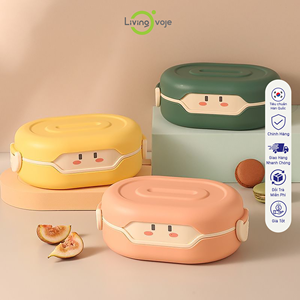 MICROWAVE <b>LUNCH</b> <b>BOX</b> BENTO <b>BOX</b> CUTE DESIGN KOREAN STYLE BPA FREE 780ml 2 <b>COMPARTMENTS</b> DETACHABLE ENVIRONMENT-FRIENDLY - Product Image 2