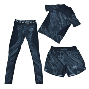 Traje de Entrenamiento de Tres Piezas 2026 para Karate, Jiu-Jitsu, Kickboxing, Boxeo, Muay Thai, Sanda, Boxeo, en Poliéster: Rashguard, Pantalones Cortos y Leggings - Product Image 1