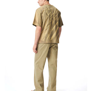 Nuevas Camisetas Formales de Hombre de Moda, 100% Poliéster, Antiarrugas, de Sarga, con Cuello Mao, Efecto Desgastado por el Sol, Diseño Tie-Dye Oversize, ODM - Product Image 4