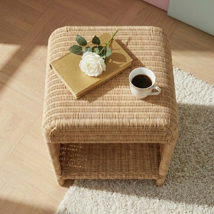 Modern Handwoven Natural Rattan Dining Side <b>Table</b> Small Accent Coffee Stand Furniture For Home Restaurant Cafe Hotel Resort - Product Image 4