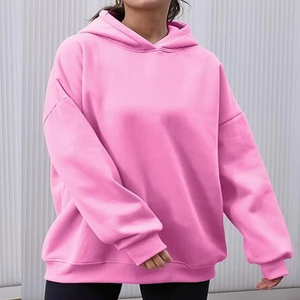 Sudadera con Capucha Extra Grande para Mujer, de Algodón Suave, Tejida, con Bolsillo Delantero, Estilo Casual Urbano - Product Image 4