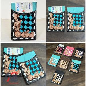 Cartera de Cuero Hecha a Mano de Lujo con MOQ Bajo, Personalizada, con Diseño a Cuadros, Delgada, para Tarjetas de Crédito, sin Cierre - Product Image 1