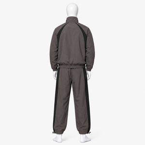 Ensemble de survêtements amples coupe-vent 2 pièces brodés, en nylon, color block, pour hommes - Product Image 6