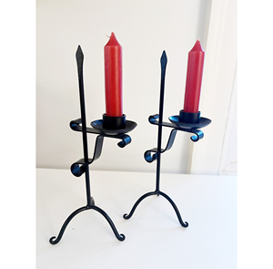 Artisan Craft Iron Candle Holder <b>Rustic</b> Black Candle Holder Unique Iron Candle Stand for Decorative Candle Display and Gifting - Product Image 2