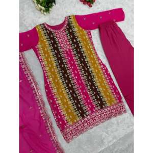 Vêtements indiens et pakistanais de créateur, ensemble élégant pour les fêtes, haut, pantalon, dupatta - Product Image 2