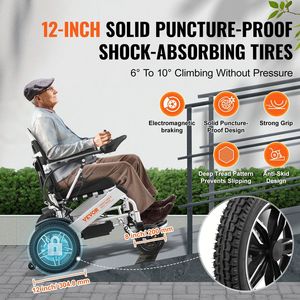 Fauteuil roulant électrique léger pour adultes et personnes âgées, capacité de charge de 300 lb, largeur de 17,7 pouces, pliable et motorisé - Product Image 5