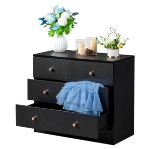 Comò Moderno e Semplice Nero a 4 Cassetti - Product Image 6