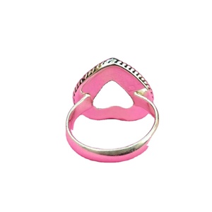 925 Sterling Silver Bezel Setting Heart Shape Classic <b>Statement</b> <b>Ring</b> Natural Copper Turquoise Gemstone New Design Wholesale - Product Image 3