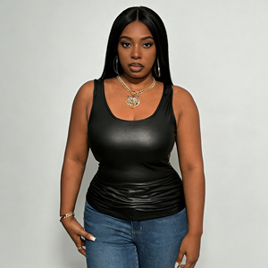 Oferta en Temu: Paquete de 4 camisetas sin mangas negras para mujer, estilo casual y básico para uso diario y estilo urbano. - Product Image 6