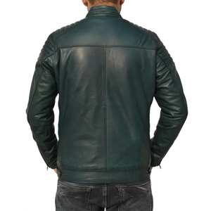 Chaqueta Bomber de Cuero Verde Gorge de Nueva Llegada – Chaqueta de Moda Premium para Hombre, Cuero Genuino Suave, Estilo Bomber Clásico - Product Image 2