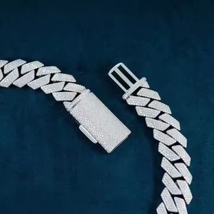 Cadena Cubana de Lujo para Hombre, Alta Demanda, Oro Blanco, Diamantes Redondos Cultivados en Laboratorio, Joyería Hip Hop para Regalo o Compromiso - Product Image 4