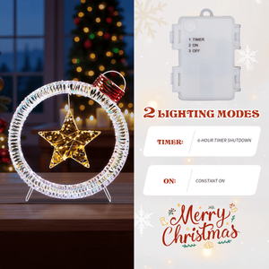 Set di 3 Decorazioni Natalizie a Forma di Lampadina Iridescente, Pre-Illuminate con 295 LED Bianchi per Decorazioni Festive Natalizie - Product Image 4