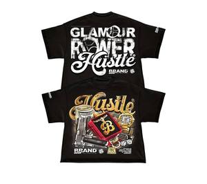 Camiseta de Béisbol 100% Algodón con Lavado Ácido, Estilo Vintage, Diseño Desgastado, Tejido de Punto Informal con Patrón - Product Image 1